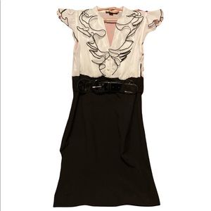BCX Womens Classic Belted Black and White Dress - size 3